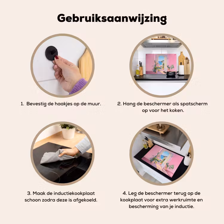 Roze - Buiten - Verf Inductie beschemer met haakjes klein -ky-gebruik-nl