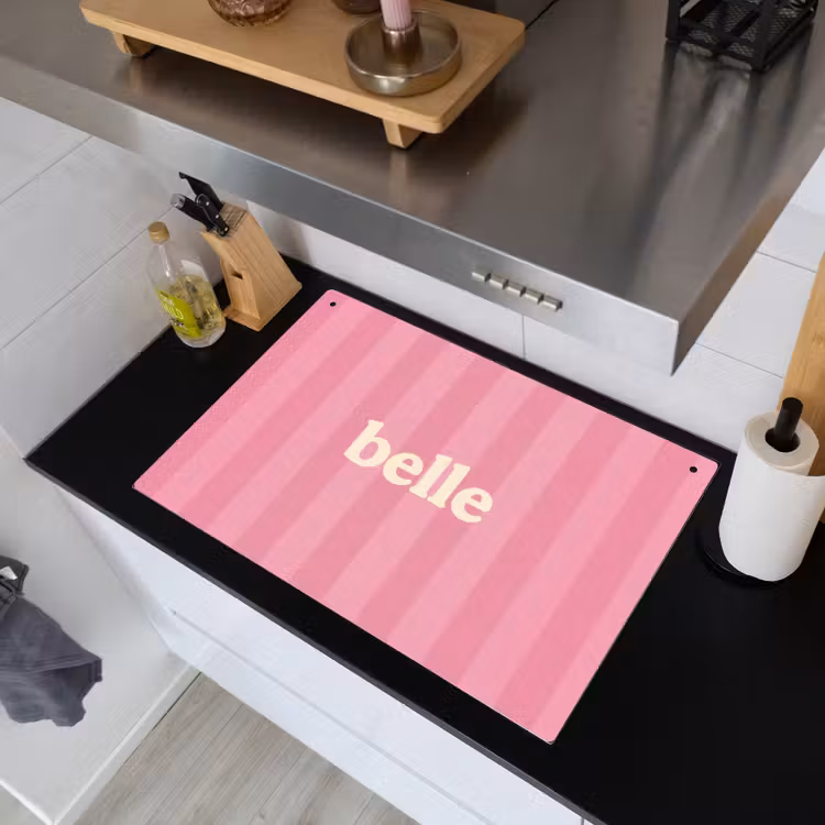 Roze - Gestreept - Belle Inductie beschemer met haakjes klein -sfeer1