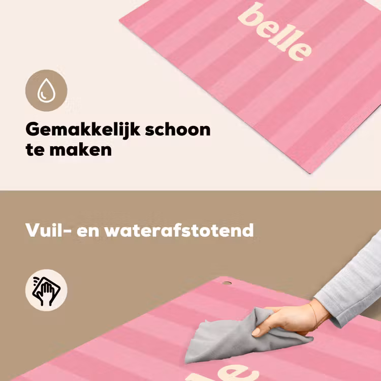 Roze - Gestreept - Belle Inductie beschemer met haakjes klein -ky-schoon-nl