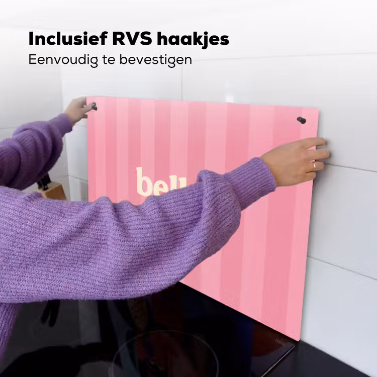 Roze - Gestreept - Belle Inductie beschemer met haakjes klein -ky-ophangen-nl