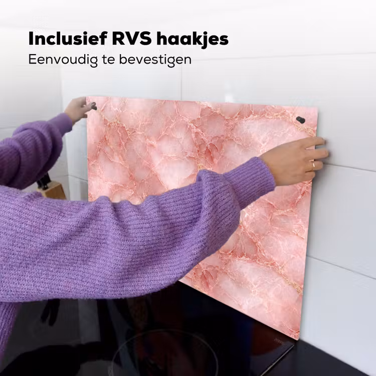 Roze - Kwarts - Goud - Marmer Inductie beschemer met haakjes klein 777 -ky-ophangen-nl