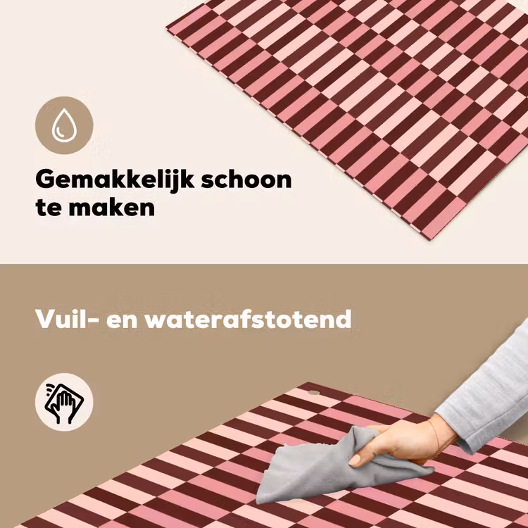 Roze - Rood - Blokjes Inductie beschemer met haakjes klein 777 -ky-schoon-nl