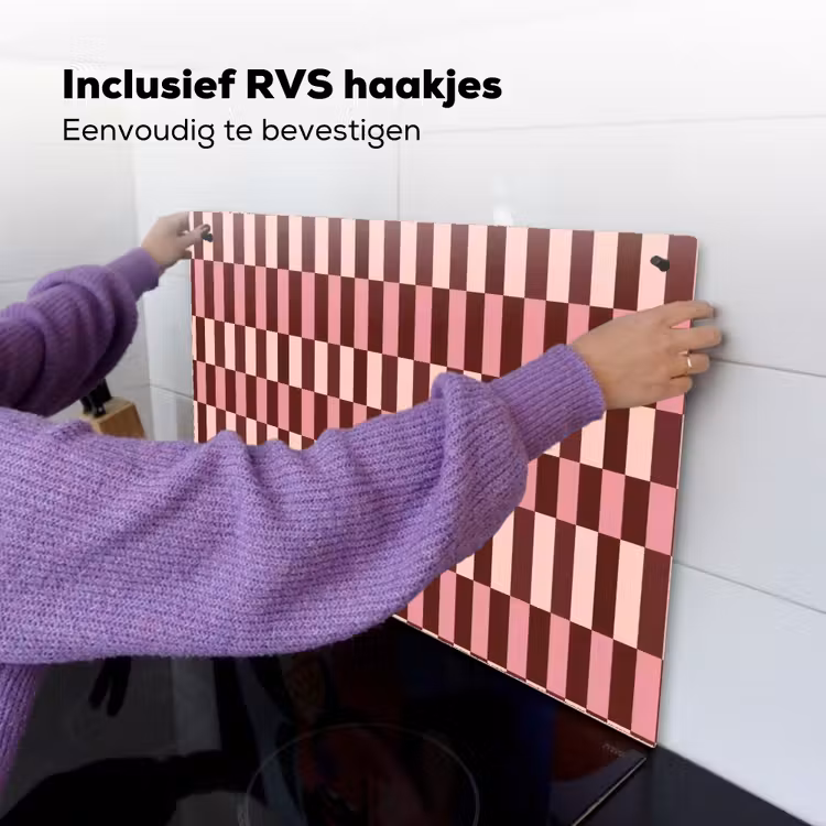 Roze - Rood - Blokjes Inductie beschemer met haakjes klein 777 -ky-ophangen-nl