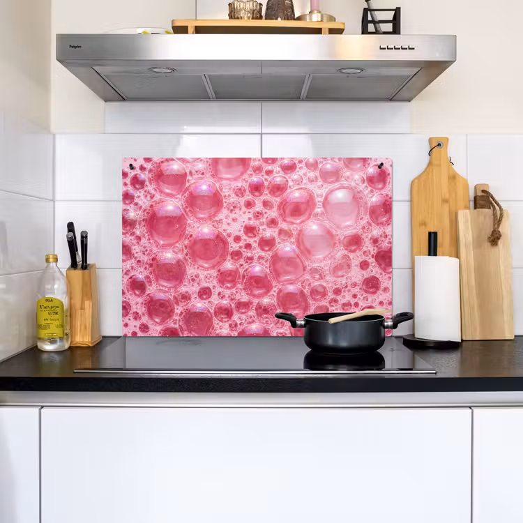 Roze - Schuim - Bubbels Inductie beschemer met haakjes klein -sfeer2