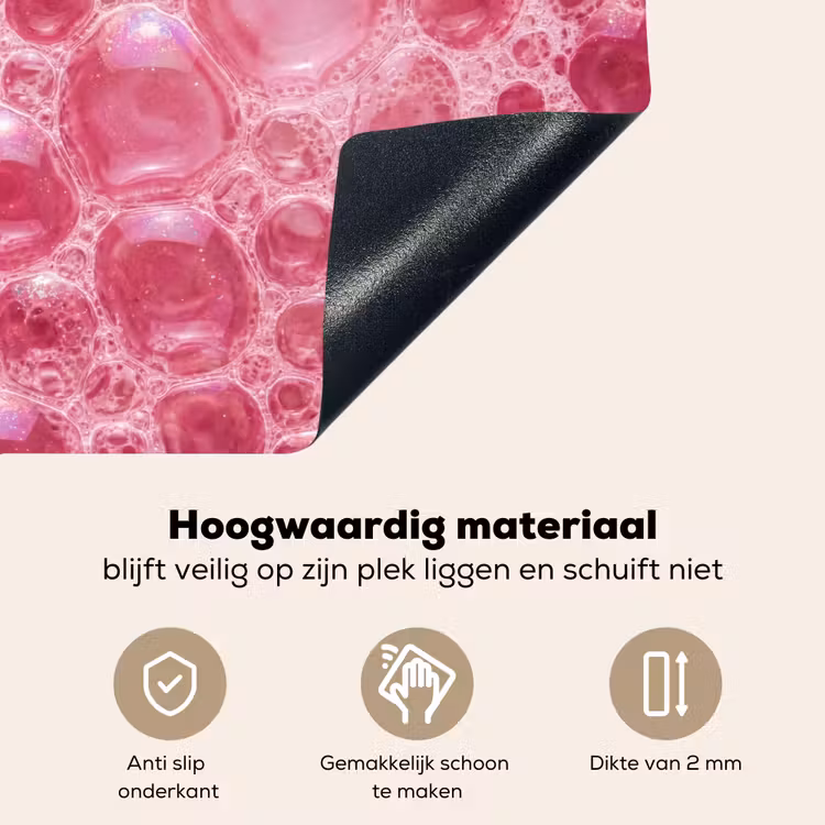 Roze - Schuim - Bubbels Inductie beschemer met haakjes klein -ky-onderkant-nl
