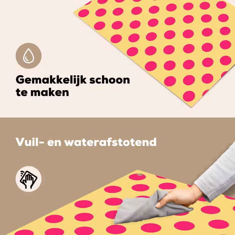 Roze - Stippen - Geel Inductie beschemer met haakjes klein 777 -ky-schoon-nl
