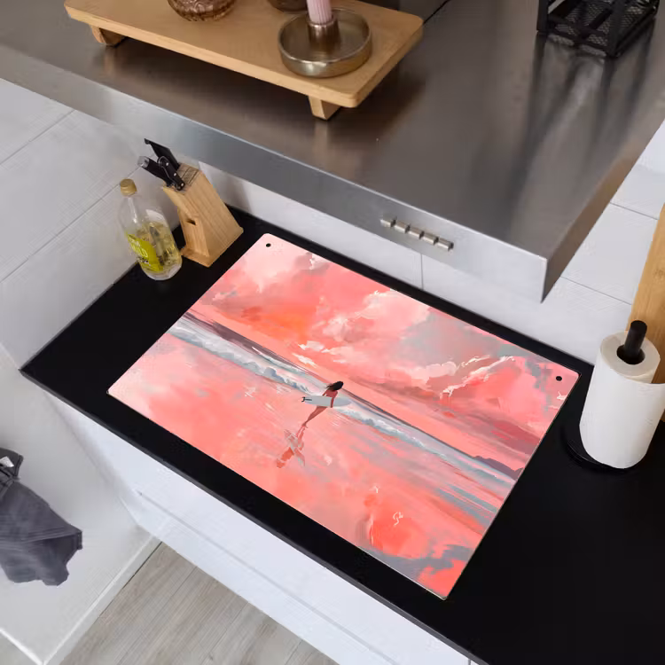 Roze - Surfen - Zee Inductie beschemer met haakjes klein -sfeer1