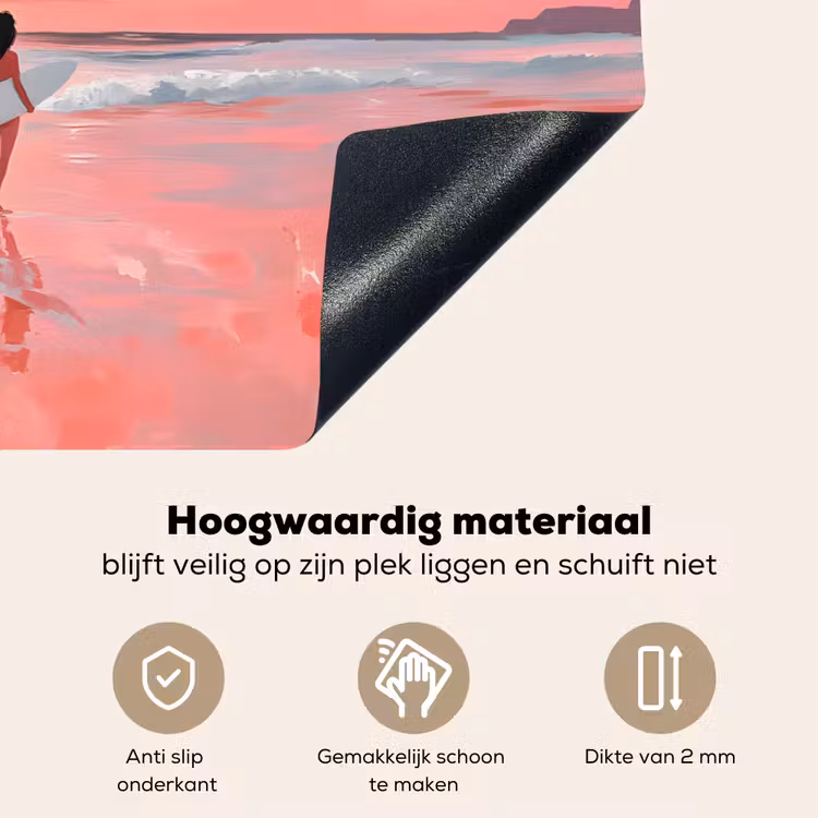 Roze - Surfen - Zee Inductie beschemer met haakjes klein -ky-onderkant-nl