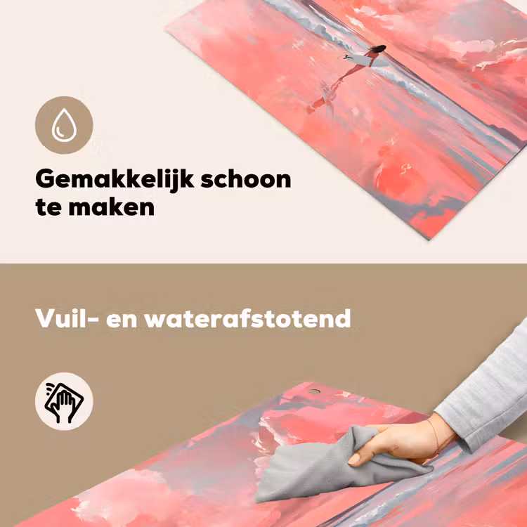 Roze - Surfen - Zee Inductie beschemer met haakjes klein -ky-schoon-nl