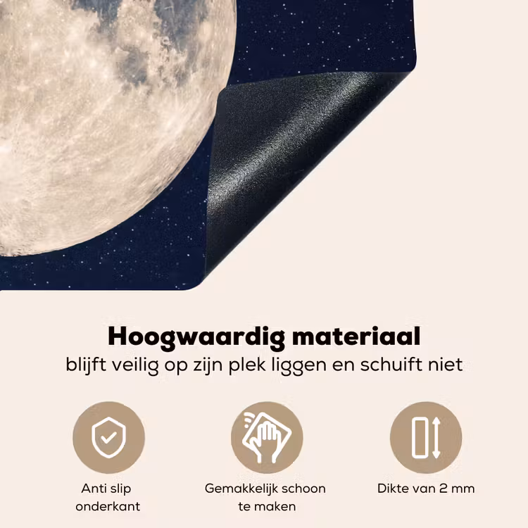 Ruimte - Maan - Kosmos Inductie beschemer met haakjes klein -ky-onderkant-nl