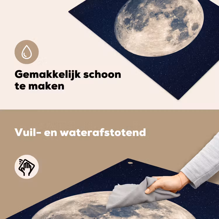 Ruimte - Maan - Kosmos Inductie beschemer met haakjes klein -ky-schoon-nl