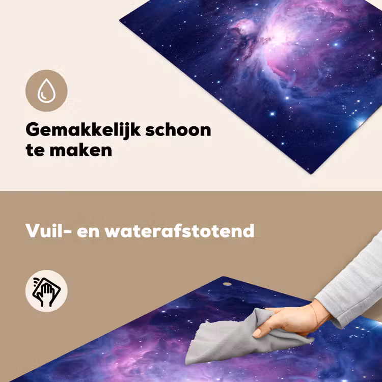 Ruimte - Sterren - Kleurrijk Inductie beschemer met haakjes klein -ky-schoon-nl