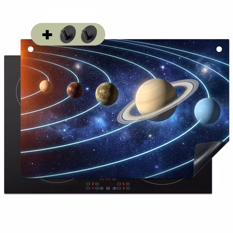 Ruimte - Zonnestelsel - Blauw Inductie beschemer met haakjes klein -3d