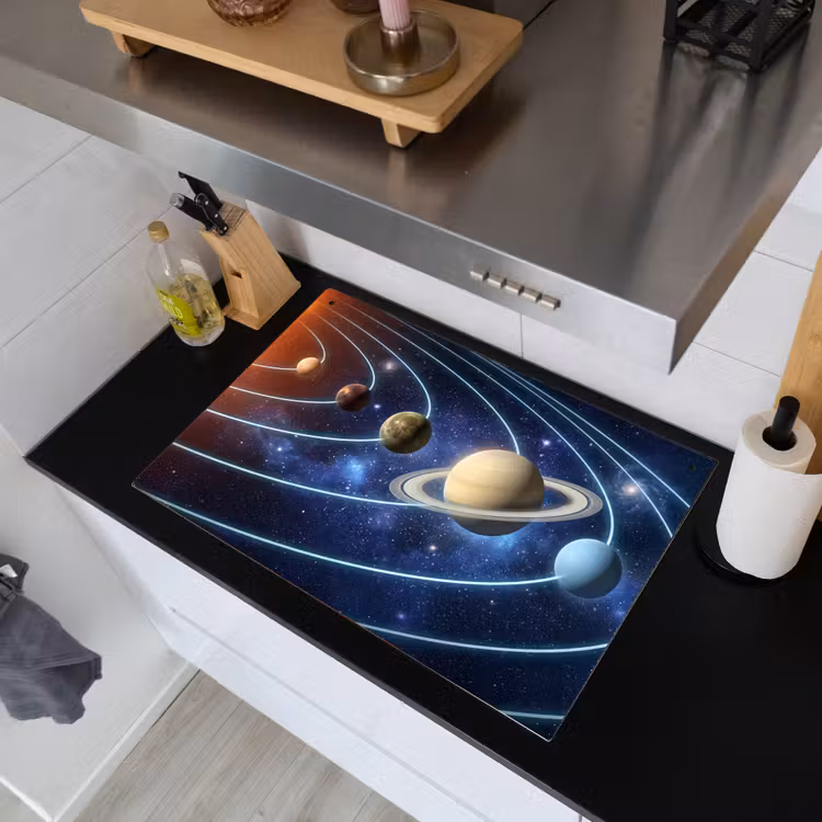 Ruimte - Zonnestelsel - Blauw Inductie beschemer met haakjes klein -sfeer1