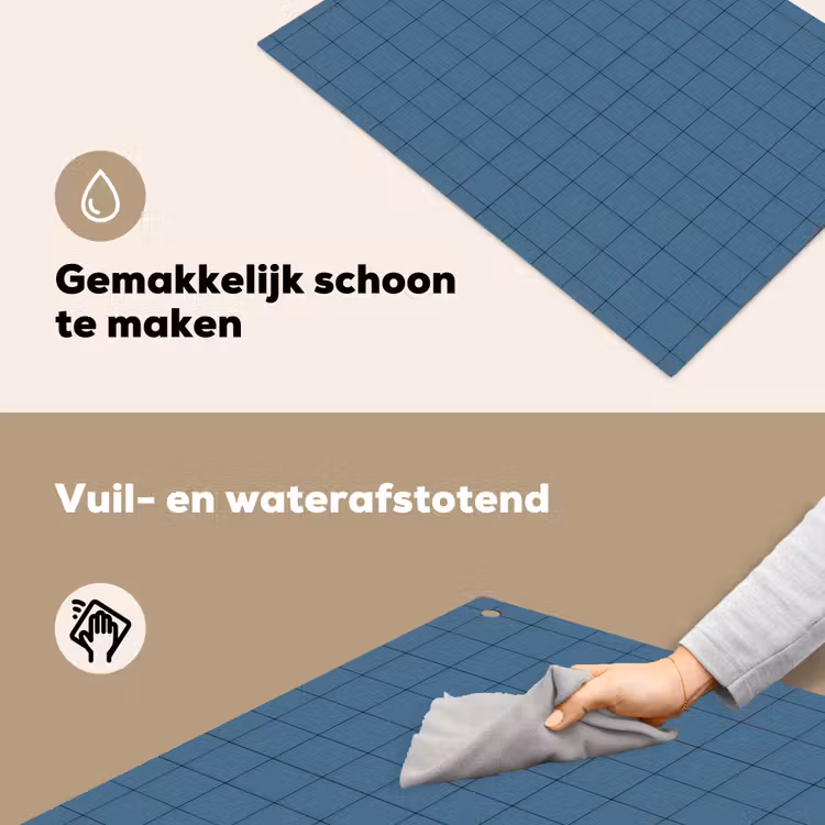 Ruiten - Geometrisch - Blauw Inductie beschemer met haakjes klein 777 -ky-schoon-nl