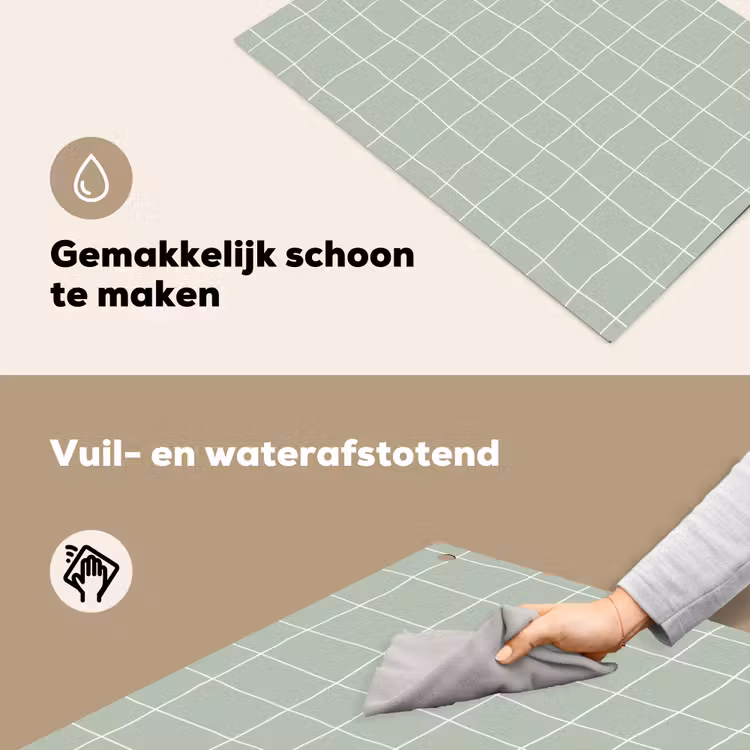 Ruitpatroon - Golvend - Groen Inductie beschemer met haakjes klein 777 -ky-schoon-nl