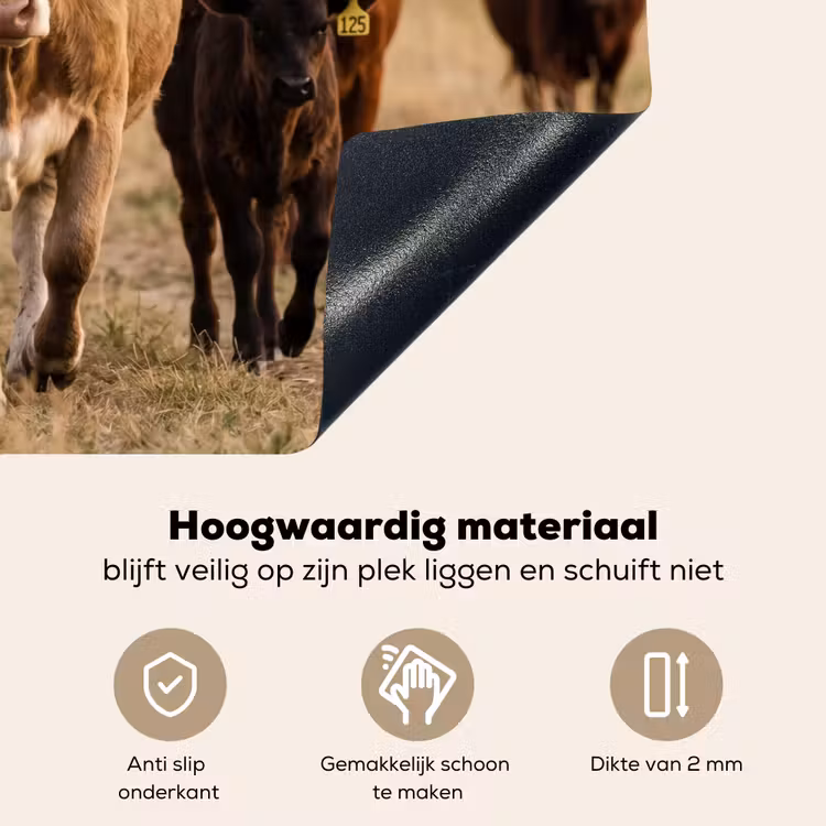Runderen - Kudde - Landschap - Weide - Rustig Inductie beschemer met haakjes klein -ky-onderkant-nl