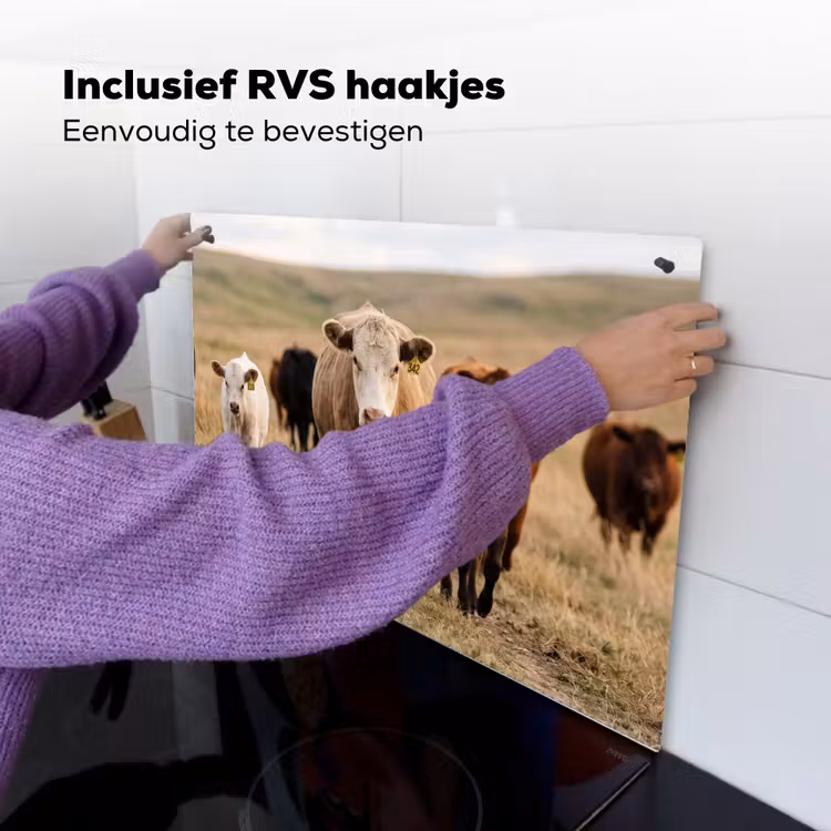 Runderen - Kudde - Landschap - Weide - Rustig Inductie beschemer met haakjes klein -ky-ophangen-nl