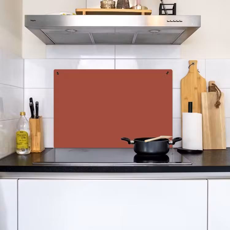 Rustic - Terracotta - Oranje Inductie beschemer met haakjes klein 777 -sfeer2