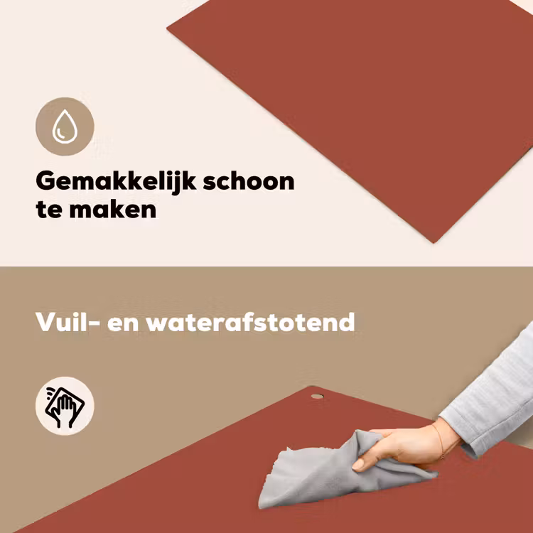 Rustic - Terracotta - Oranje Inductie beschemer met haakjes klein 777 -ky-schoon-nl