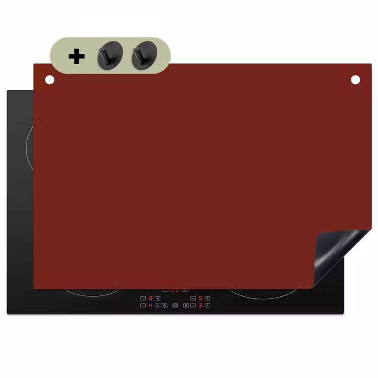 Rustic - Terracotta - Rood Inductie beschemer met haakjes klein 777 -3d
