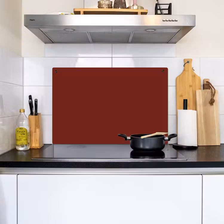 Rustic - Terracotta - Rood Inductie beschemer met haakjes klein 777 -sfeer2