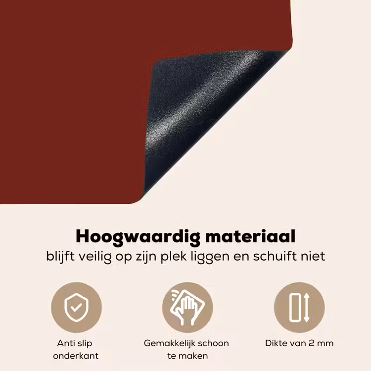 Rustic - Terracotta - Rood Inductie beschemer met haakjes klein 777 -ky-onderkant-nl