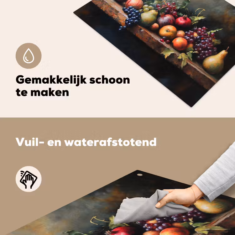 Rustiek - Stilleven - Fruit Inductie beschemer met haakjes klein -ky-schoon-nl