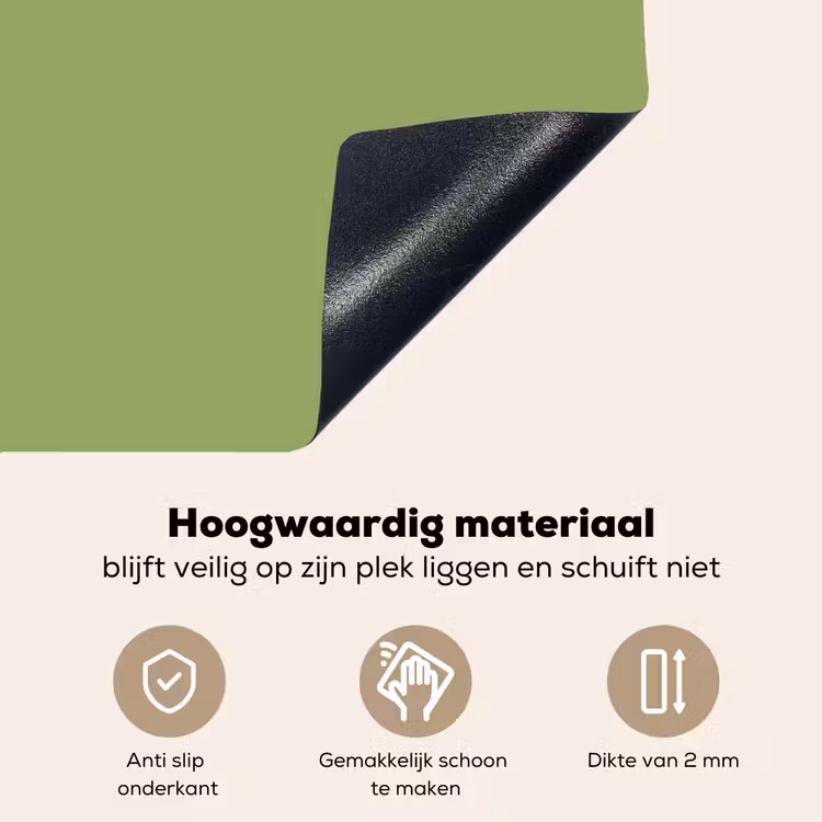 Sage - Green - Groen Inductie beschemer met haakjes klein 777 -ky-onderkant-nl