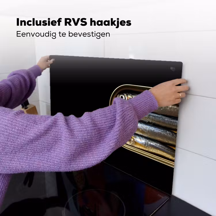Sardines - Blik - Zwart - Vissen Inductie beschemer met haakjes klein -ky-ophangen-nl