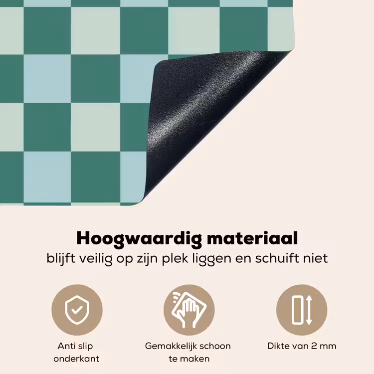 Schaak - Klassiek - Groen Inductie beschemer met haakjes klein 777 -ky-onderkant-nl