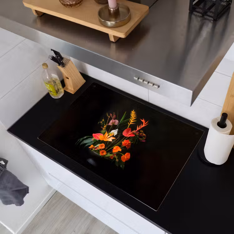 Schaal - Boeket - Bloemen Inductie beschemer met haakjes klein -sfeer1