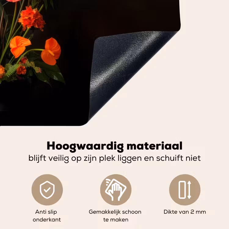 Schaal - Boeket - Bloemen Inductie beschemer met haakjes klein -ky-onderkant-nl