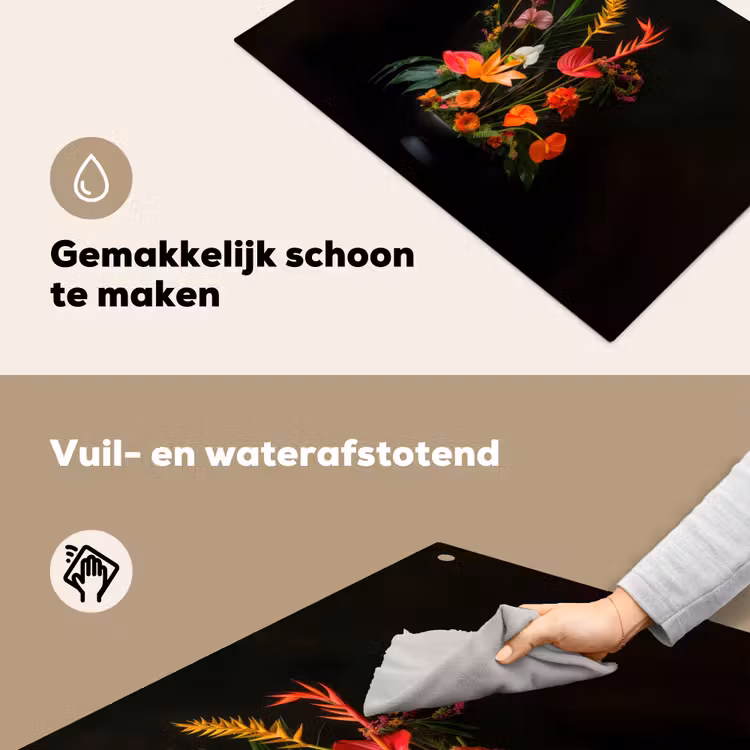 Schaal - Boeket - Bloemen Inductie beschemer met haakjes klein -ky-schoon-nl