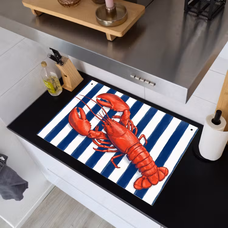 Schaaldier - Kreeft - Marine - Illustratie - Rood Inductie beschemer met haakjes klein -sfeer1