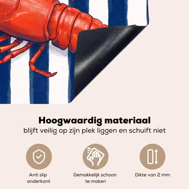 Schaaldier - Kreeft - Marine - Illustratie - Rood Inductie beschemer met haakjes klein -ky-onderkant-nl