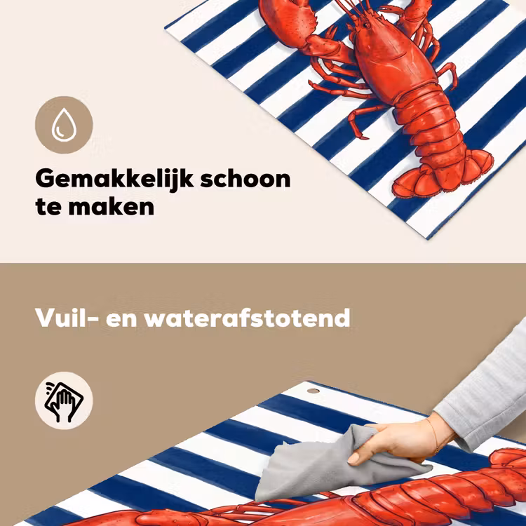 Schaaldier - Kreeft - Marine - Illustratie - Rood Inductie beschemer met haakjes klein -ky-schoon-nl