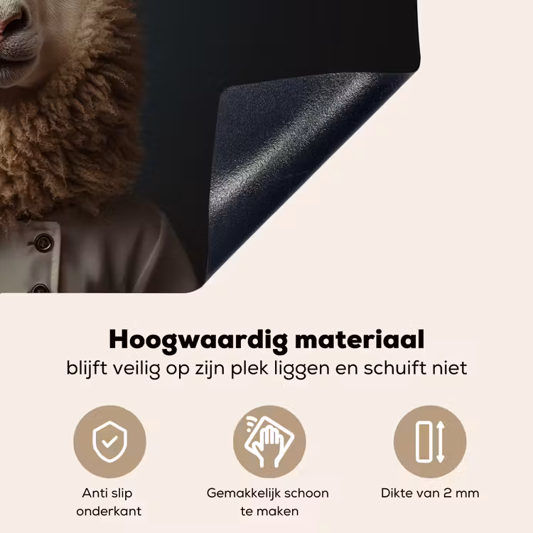 Schaap - Wol - Kok Inductie beschemer met haakjes klein -ky-onderkant-nl