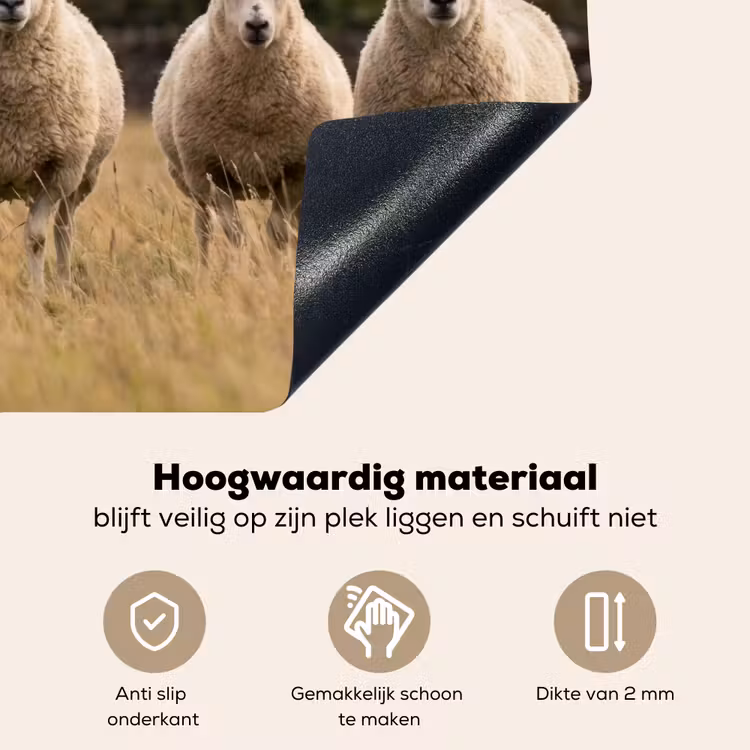Schapen - Weidenlandschap - Heuvels Inductie beschemer met haakjes klein -ky-onderkant-nl