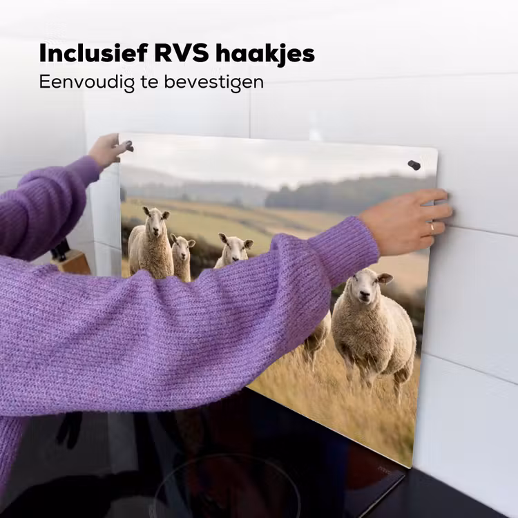 Schapen - Weidenlandschap - Heuvels Inductie beschemer met haakjes klein -ky-ophangen-nl