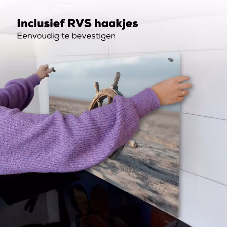 Scheepsstuur - Hout - Bruin - Zand Inductie beschemer met haakjes middel -ky-ophangen-nl