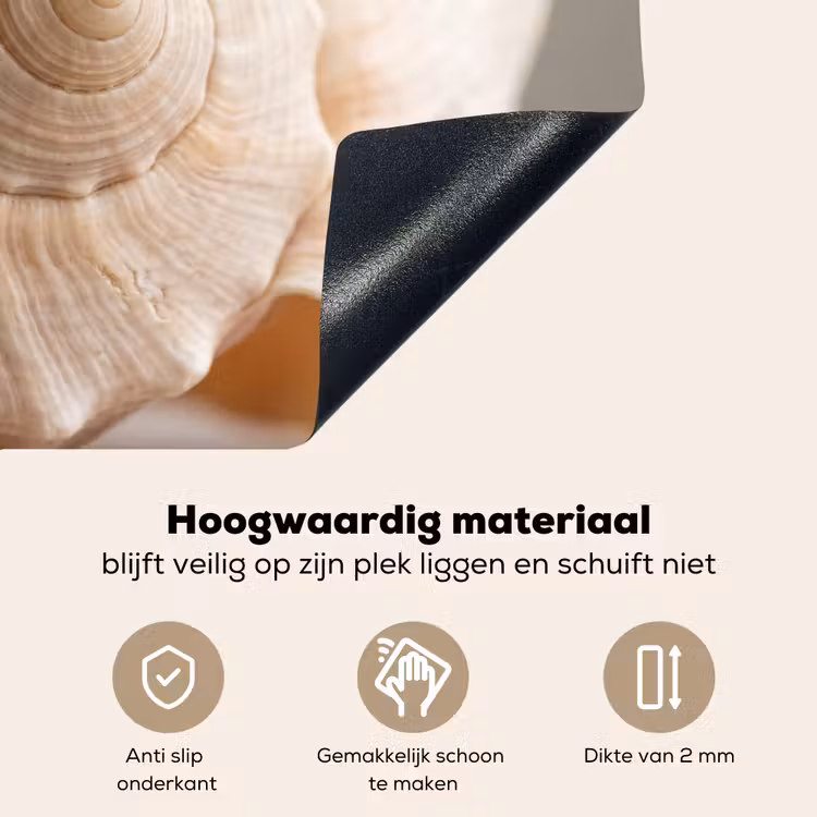 Schelp - Detail - Beige Inductie beschemer met haakjes klein -ky-onderkant-nl
