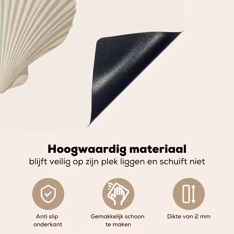 Schelp - Minimalistisch - Wit Inductie beschemer met haakjes klein -ky-onderkant-nl