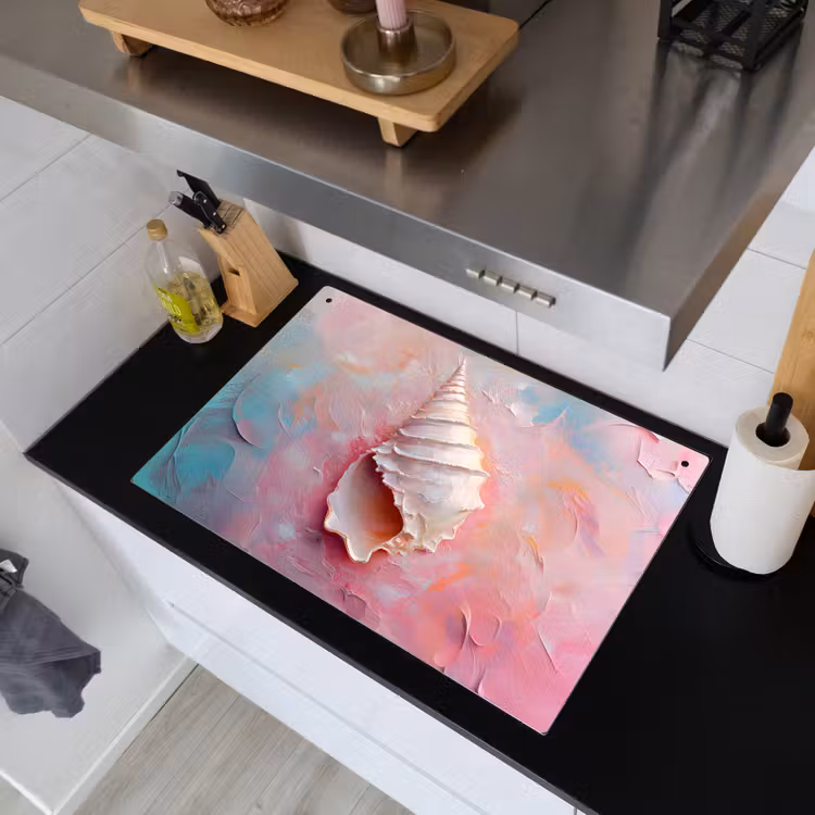 Schelp - Pastel - Pink Inductie beschemer met haakjes klein -sfeer1