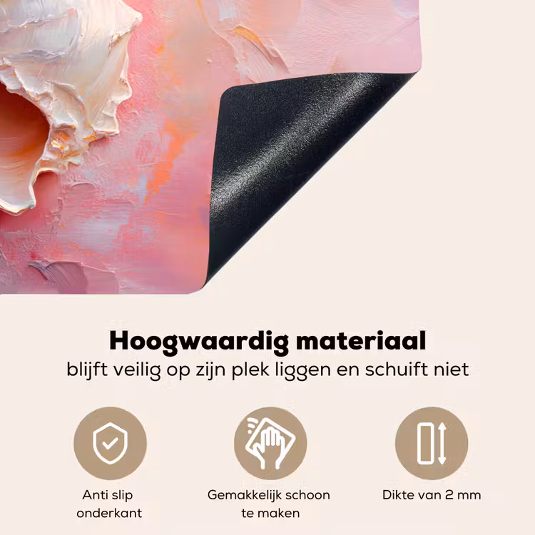Schelp - Pastel - Pink Inductie beschemer met haakjes klein -ky-onderkant-nl
