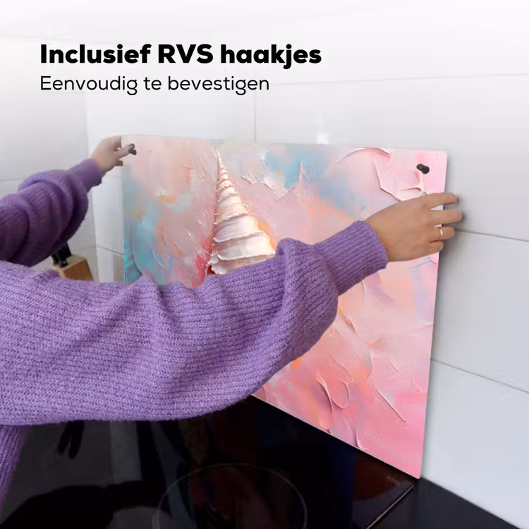 Schelp - Pastel - Pink Inductie beschemer met haakjes klein -ky-ophangen-nl
