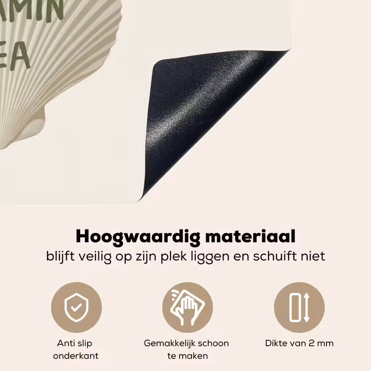 Schelp - Quote - Groen Inductie beschemer met haakjes klein -ky-onderkant-nl