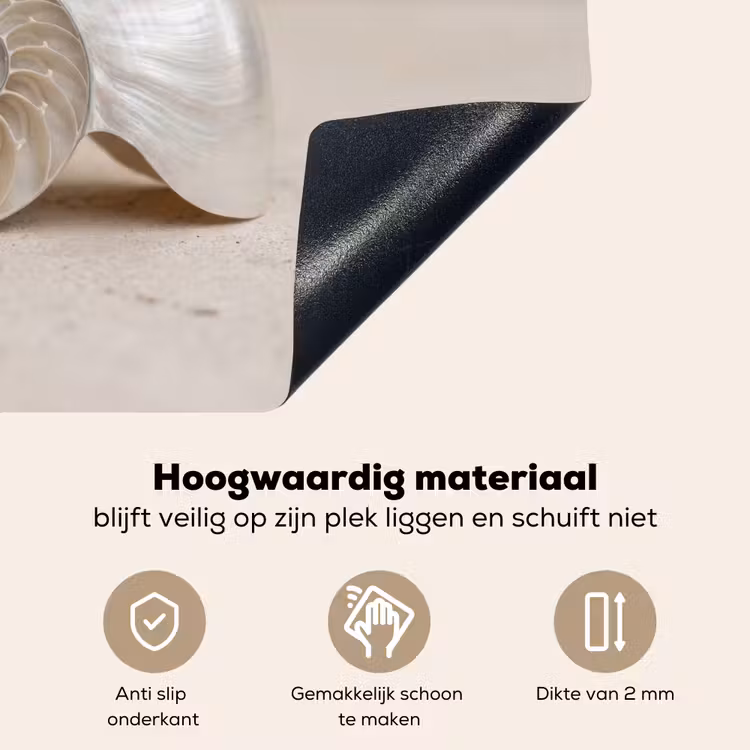 Schelp - Spiraal - Beige Inductie beschemer met haakjes klein -ky-onderkant-nl