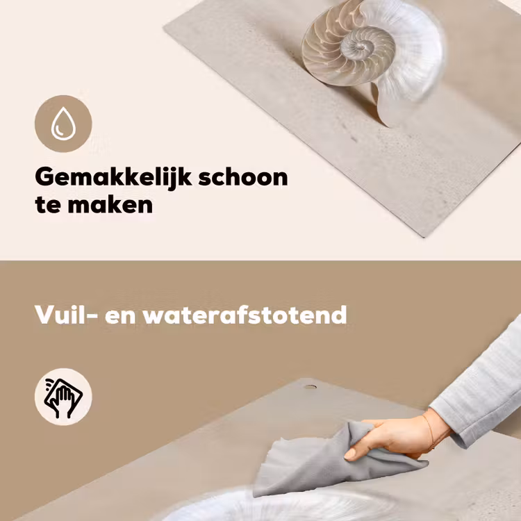 Schelp - Spiraal - Beige Inductie beschemer met haakjes klein -ky-schoon-nl