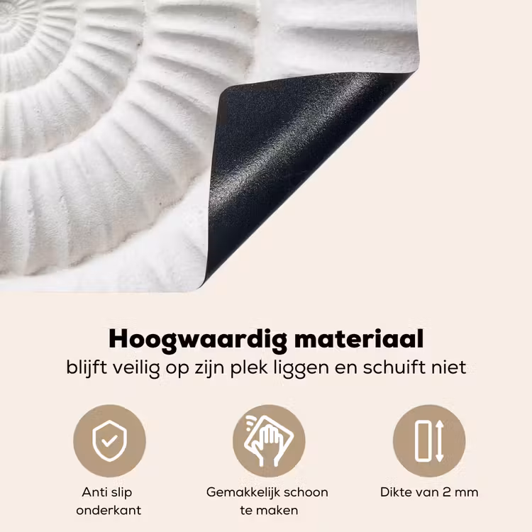 Schelp - Spiraal - Wit Inductie beschemer met haakjes klein -ky-onderkant-nl